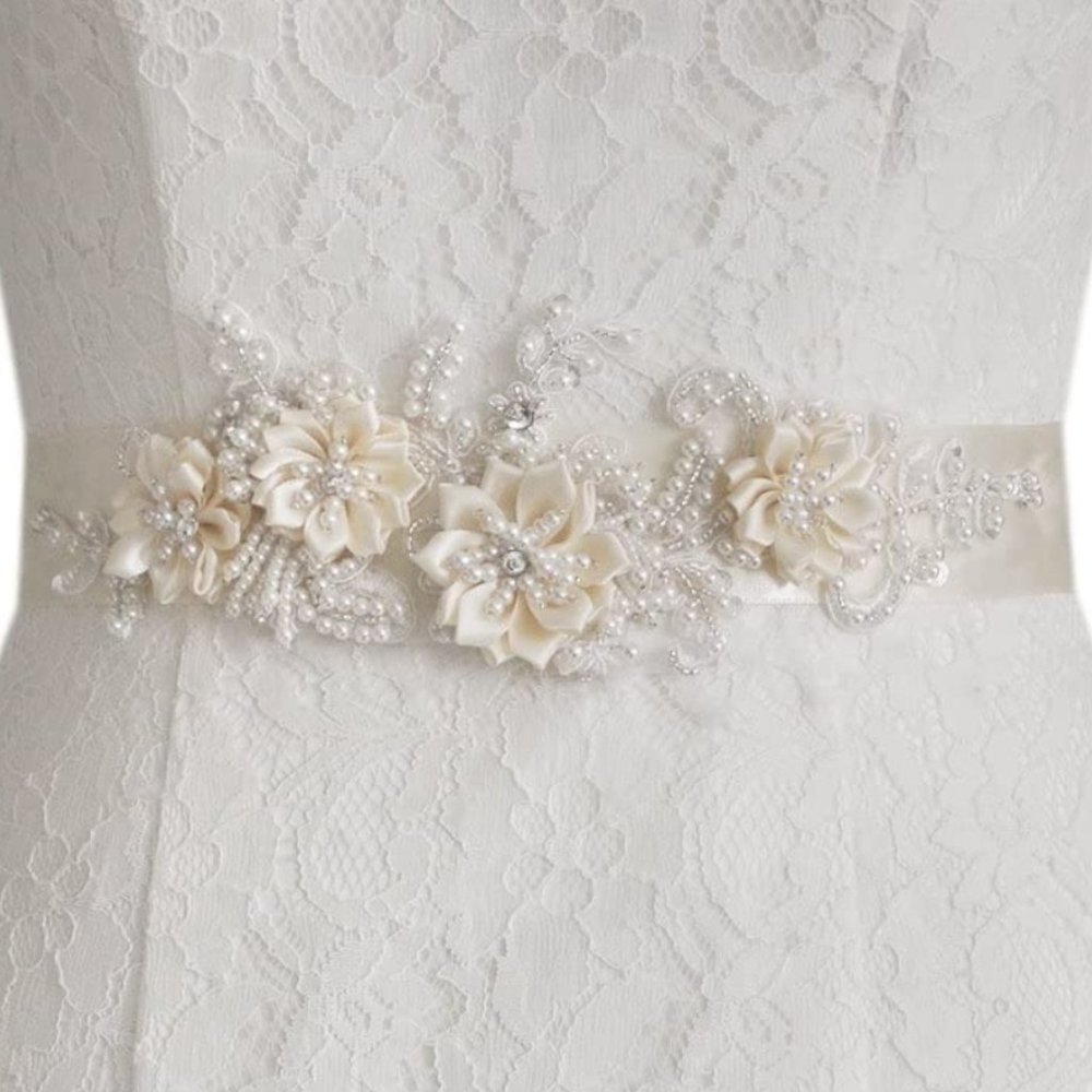 SOLD! Flower Bridal Belt Sash